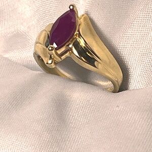 Vintage ( Circa 1970’s ) Ruby Ring set in 14 k gold size 6.5
